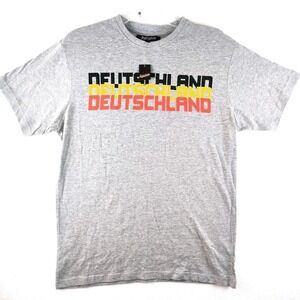 Deutschland Graphic T Shirt Men's Grey Crew Neck Cotton Short Sleeve Size M